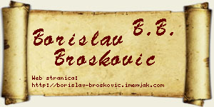 Borislav Brošković vizit kartica